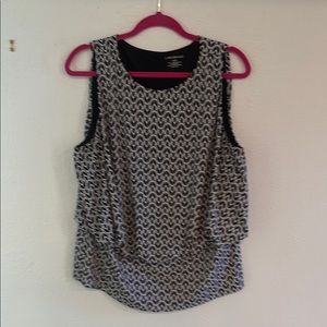 Lane Bryant Black and Gray Blouse Elegant Design